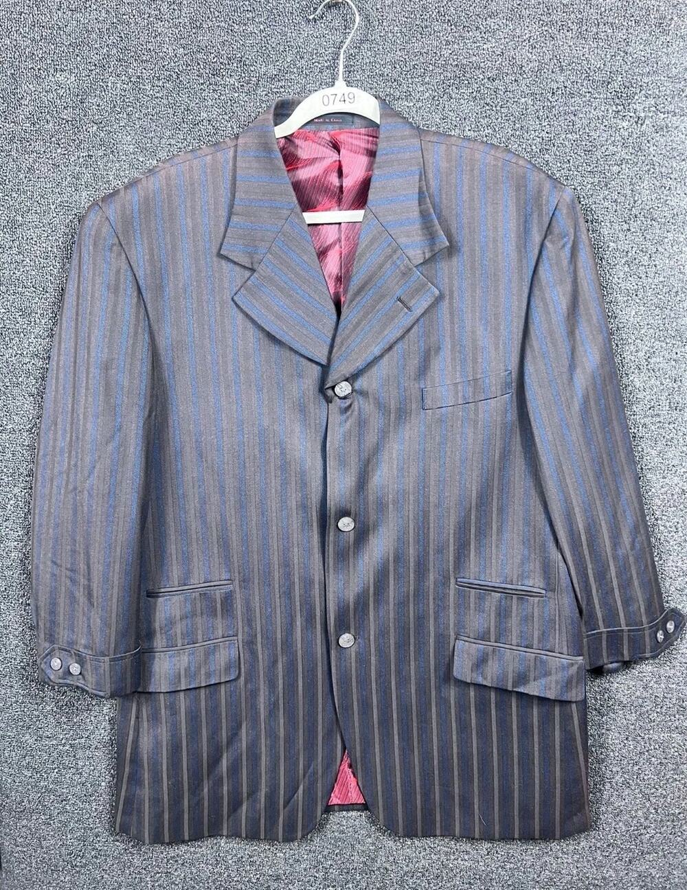 Stacy Adams Pinstripe Blazer Jacket Men's 44R Business Classic Fit Sport Coat